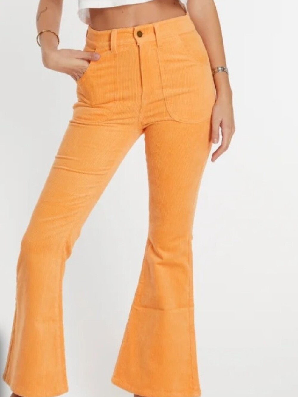 Hammies Orange Corduroy Flared Pants